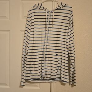 Nike Blue and White Striped Women's Jacket